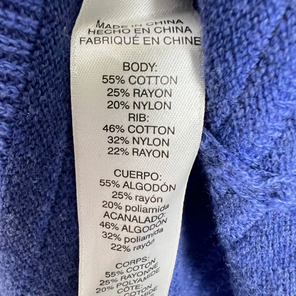 Chico's‎ Periwinkle Blue Striped V-Neck Cotton Blend Sweater Women's Size 3 (XL)